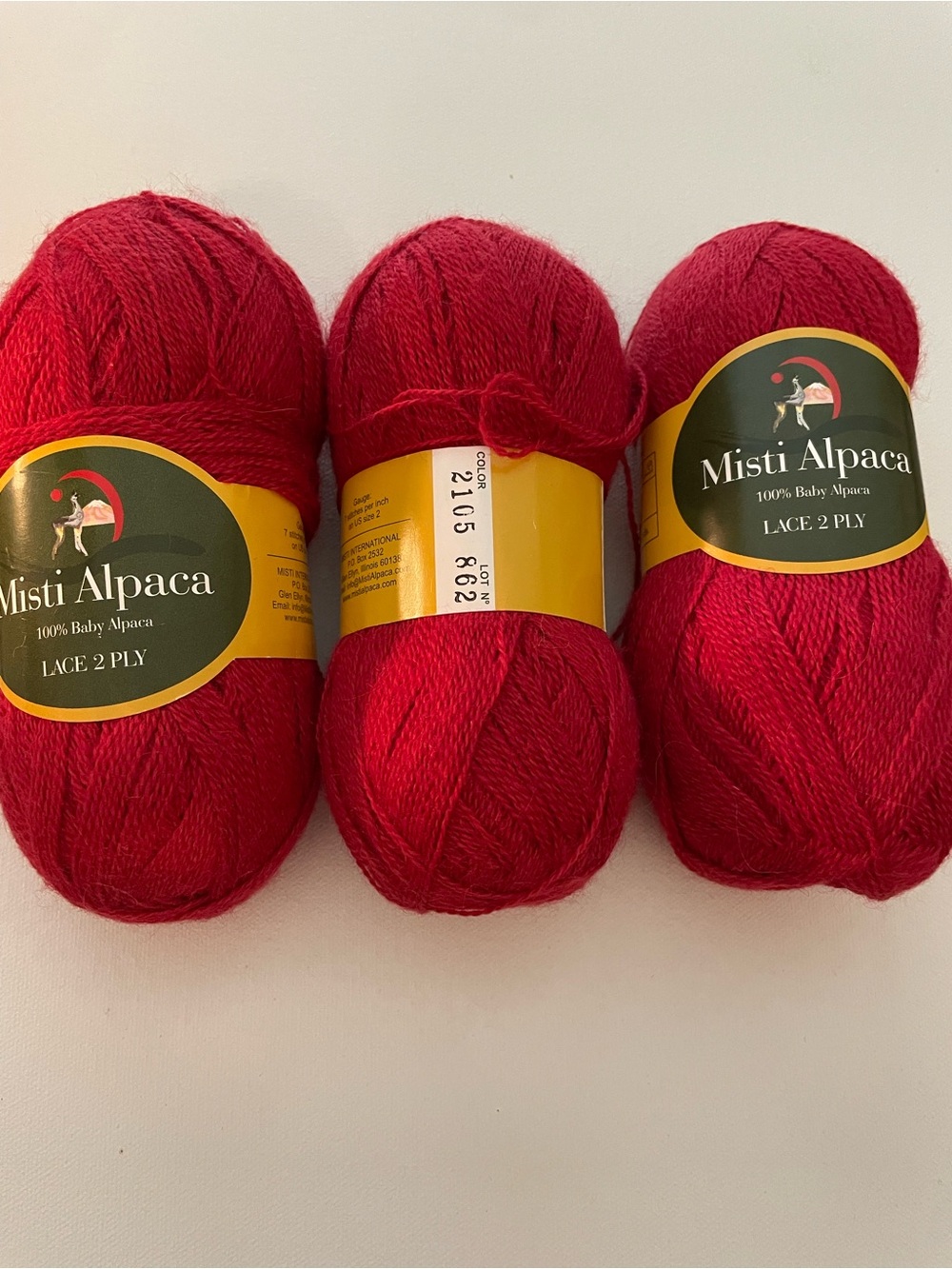 Misti alpaca lace weight
3 skeins